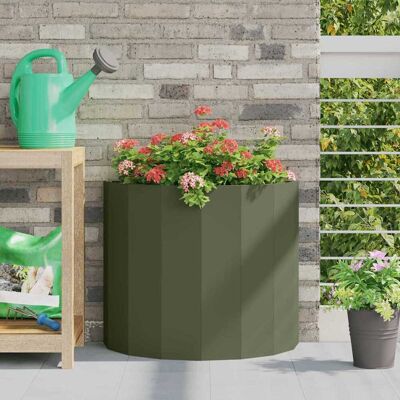 vidaXL Pflanzkübel Olive Grün 60 x 30 x 50 cm Stahl - Olivgrün vidaXL Pflanzkübel Olive Grün 60 x 30 x 50 cm Stahl - Olivgrün