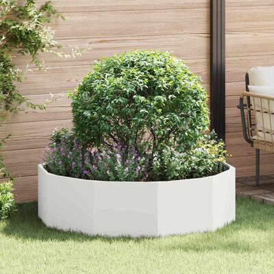 vidaXL Pflanzkübel Weiß 120 x 120 x 35 cm Stahl - Weiß vidaXL Pflanzkübel Weiß 120 x 120 x 35 cm Stahl - Weiß