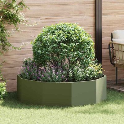 vidaXL Pflanzkübel Olive Grün 120 x 120 x 35 cm Stahl - Olivgrün vidaXL Pflanzkübel Olive Grün 120 x 120 x 35 cm Stahl - Olivgrün