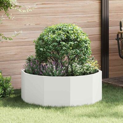 vidaXL Pflanzkübel Weiß 90 x 90 x 35 cm Stahl - Weiß vidaXL Pflanzkübel Weiß 90 x 90 x 35 cm Stahl - Weiß