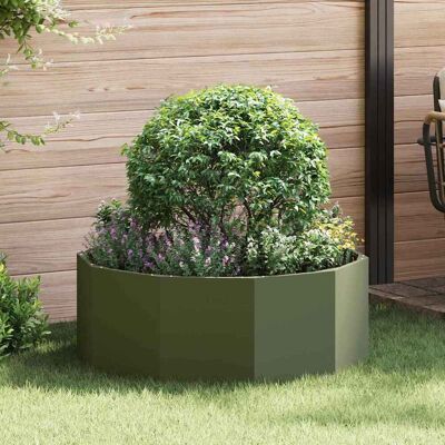 vidaXL Pflanzkübel Olive Grün 90 x 90 x 35 cm Stahl - Olivgrün vidaXL Pflanzkübel Olive Grün 90 x 90 x 35 cm Stahl - Olivgrün