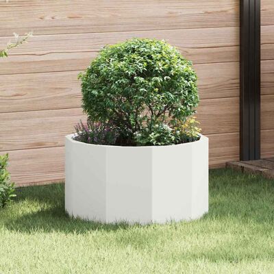 vidaXL Pflanzkübel Weiß 60 x 60 x 35 cm Stahl - Weiß vidaXL Pflanzkübel Weiß 60 x 60 x 35 cm Stahl - Weiß