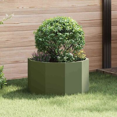 vidaXL Pflanzkübel Olive Grün 60 x 60 x 35 cm Stahl - Olivgrün vidaXL Pflanzkübel Olive Grün 60 x 60 x 35 cm Stahl - Olivgrün