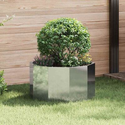vidaXL Pflanzkübel Silber 60 x 60 x 35 cm Verzinkter Stahl - Silber vidaXL Pflanzkübel Silber 60 x 60 x 35 cm Verzinkter Stahl - Silber