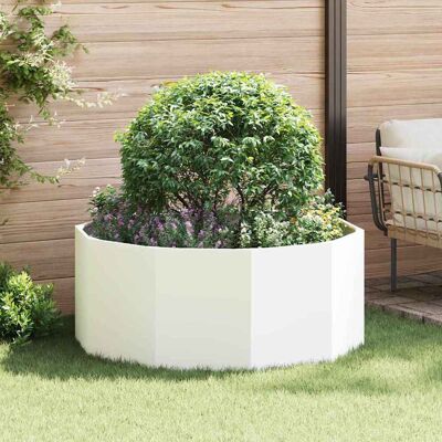 vidaXL Pflanzkübel Weiß 120 x 120 x 50 cm Stahl - Weiß vidaXL Pflanzkübel Weiß 120 x 120 x 50 cm Stahl - Weiß