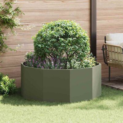 vidaXL Pflanzkübel Olive Grün 120 x 120 x 50 cm Stahl - Olivgrün vidaXL Pflanzkübel Olive Grün 120 x 120 x 50 cm Stahl - Olivgrün