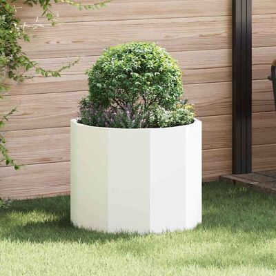 vidaXL Pflanzkübel Weiß 60 x 60 x 50 cm Stahl - Weiß vidaXL Pflanzkübel Weiß 60 x 60 x 50 cm Stahl - Weiß