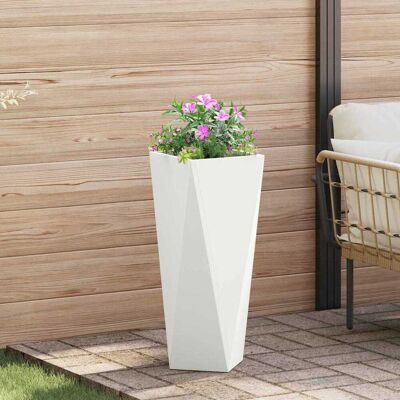 vidaXL Pflanzkübel Weiß 30 x 30 x 75 cm Stahl - Weiß vidaXL Pflanzkübel Weiß 30 x 30 x 75 cm Stahl - Weiß
