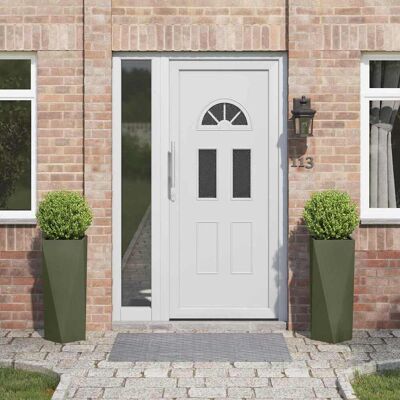 vidaXL Pflanzkübel 2 pcs Olive Grün 30 x 30 x 75 cm Stahl - Olivgrün vidaXL Pflanzkübel 2 pcs Olive Grün 30 x 30 x 75 cm Stahl - Olivgrün