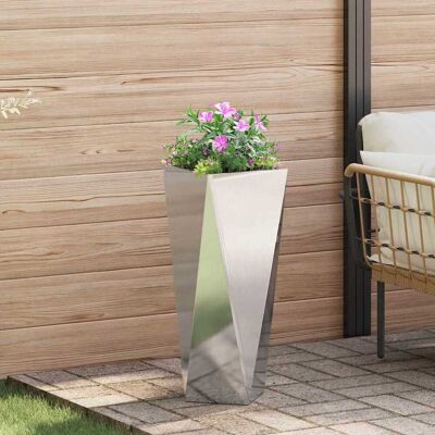 vidaXL Pflanzkübel Silber 30 x 30 x 75 cm Edelstahl - Silber vidaXL Pflanzkübel Silber 30 x 30 x 75 cm Edelstahl - Silber