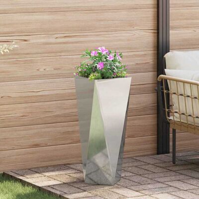 vidaXL Pflanzkübel Silber 30 x 30 x 75 cm Verzinkter Stahl - Silber vidaXL Pflanzkübel Silber 30 x 30 x 75 cm Verzinkter Stahl - Silber