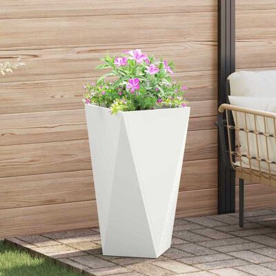 vidaXL Pflanzkübel Weiß 40 x 40 x 75 cm Stahl - Weiß vidaXL Pflanzkübel Weiß 40 x 40 x 75 cm Stahl - Weiß