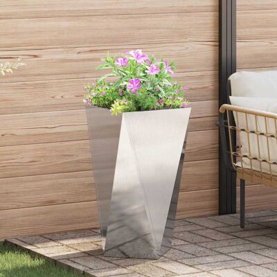 vidaXL Pflanzkübel Silber 40 x 40 x 75 cm Edelstahl - Silber vidaXL Pflanzkübel Silber 40 x 40 x 75 cm Edelstahl - Silber