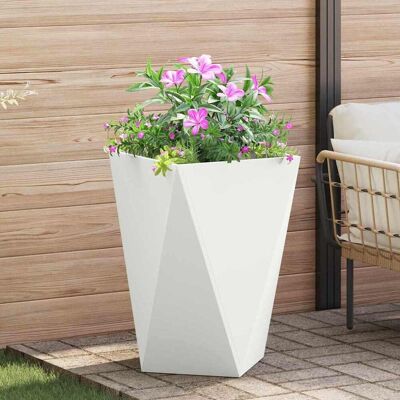 vidaXL Pflanzkübel Weiß 50 x 50 x 75 cm Stahl - Weiß vidaXL Pflanzkübel Weiß 50 x 50 x 75 cm Stahl - Weiß