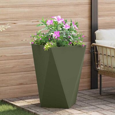 vidaXL Pflanzkübel Olive Grün 50 x 50 x 75 cm Stahl - Olivgrün vidaXL Pflanzkübel Olive Grün 50 x 50 x 75 cm Stahl - Olivgrün