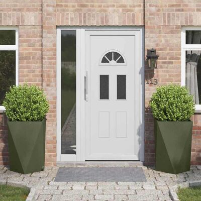 vidaXL Pflanzkübel 2 pcs Olive Grün 50 x 50 x 75 cm Stahl - Olivgrün vidaXL Pflanzkübel 2 pcs Olive Grün 50 x 50 x 75 cm Stahl - Olivgrün