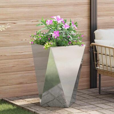vidaXL Pflanzkübel Silber 50 x 50 x 75 cm Verzinkter Stahl - Silber vidaXL Pflanzkübel Silber 50 x 50 x 75 cm Verzinkter Stahl - Silber