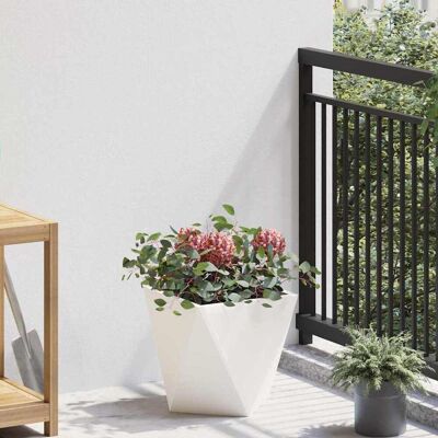 vidaXL Pflanzkübel Weiß 30 x 30 x 30 cm Stahl - Weiß vidaXL Pflanzkübel Weiß 30 x 30 x 30 cm Stahl - Weiß
