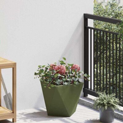 vidaXL Pflanzkübel Olive Grün 30 x 30 x 30 cm Stahl - Olivgrün vidaXL Pflanzkübel Olive Grün 30 x 30 x 30 cm Stahl - Olivgrün