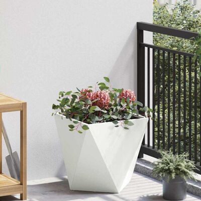 vidaXL Pflanzkübel Weiß 40 x 40 x 40 cm Stahl - Weiß vidaXL Pflanzkübel Weiß 40 x 40 x 40 cm Stahl - Weiß