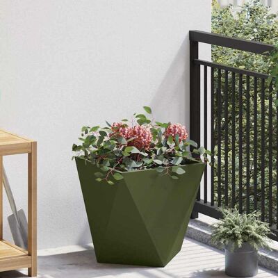 vidaXL Pflanzkübel Olive Grün 40 x 40 x 40 cm Stahl - Olivgrün vidaXL Pflanzkübel Olive Grün 40 x 40 x 40 cm Stahl - Olivgrün