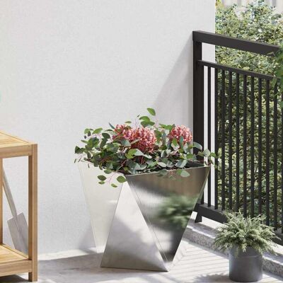 vidaXL Pflanzkübel Silber 40 x 40 x 40 cm Edelstahl - Silber vidaXL Pflanzkübel Silber 40 x 40 x 40 cm Edelstahl - Silber