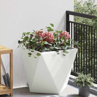 vidaXL Pflanzkübel Weiß 50 x 50 x 50 cm Stahl - Weiß vidaXL Pflanzkübel Weiß 50 x 50 x 50 cm Stahl - Weiß