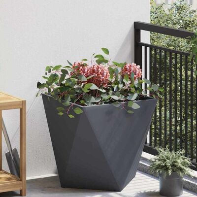 vidaXL Pflanzkübel Anthrazit 50 x 50 x 50 cm Stahl - Anthrazit vidaXL Pflanzkübel Anthrazit 50 x 50 x 50 cm Stahl - Anthrazit