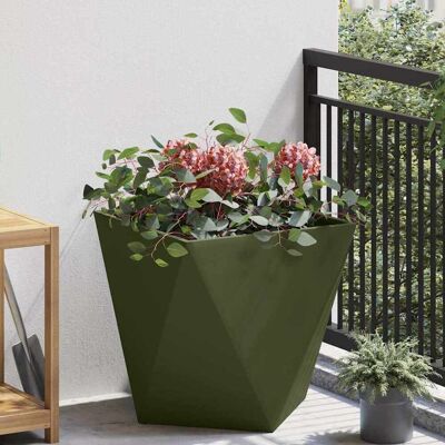vidaXL Pflanzkübel Olive Grün 50 x 50 x 50 cm Stahl - Olivgrün vidaXL Pflanzkübel Olive Grün 50 x 50 x 50 cm Stahl - Olivgrün