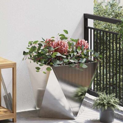 vidaXL Pflanzkübel Silber 50 x 50 x 50 cm Edelstahl - Silber vidaXL Pflanzkübel Silber 50 x 50 x 50 cm Edelstahl - Silber