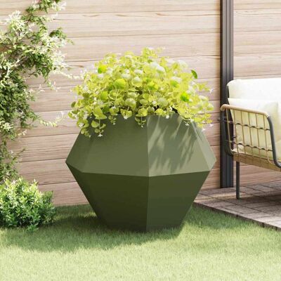vidaXL Pflanzkübel Olive Grün 100 x 100 x 80 cm Stahl - Olivgrün vidaXL Pflanzkübel Olive Grün 100 x 100 x 80 cm Stahl - Olivgrün