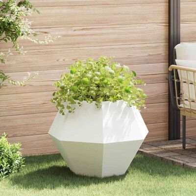 vidaXL Pflanzkübel Weiß 75 x 75 x 60 cm Stahl - Weiß vidaXL Pflanzkübel Weiß 75 x 75 x 60 cm Stahl - Weiß