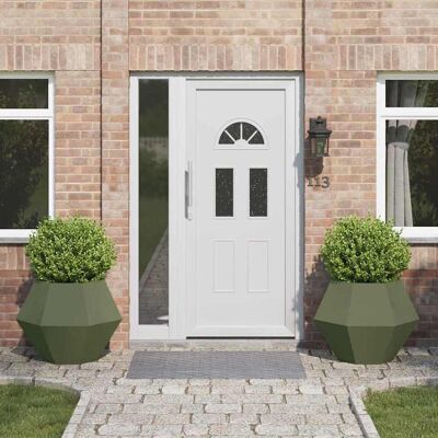 vidaXL Pflanzkübel 2 pcs Olive Grün 75 x 75 x 60 cm Stahl - Olivgrün vidaXL Pflanzkübel 2 pcs Olive Grün 75 x 75 x 60 cm Stahl - Olivgrün