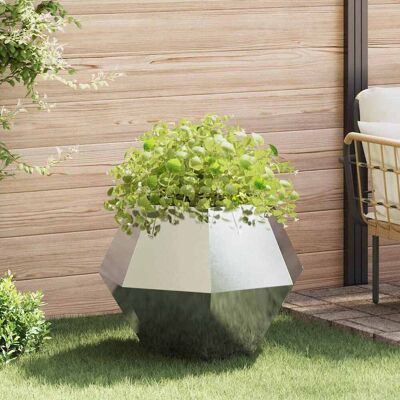 vidaXL Pflanzkübel Silber 75 x 75 x 60 cm Edelstahl - Silber vidaXL Pflanzkübel Silber 75 x 75 x 60 cm Edelstahl - Silber