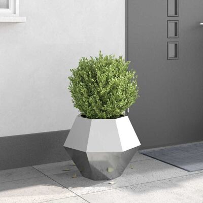 vidaXL Pflanzkübel Silber 50 x 50 x 40 cm Verzinkter Stahl - Silber vidaXL Pflanzkübel Silber 50 x 50 x 40 cm Verzinkter Stahl - Silber