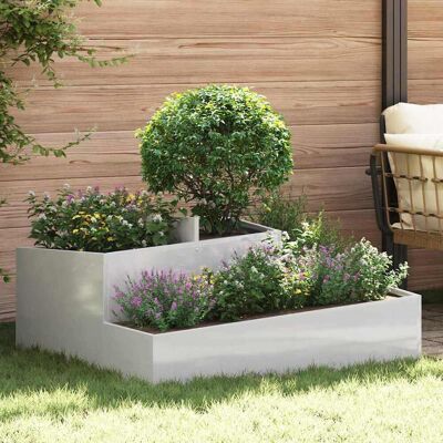 vidaXL Garten-Pflanzgefäß Silber 100 x 100 x 50 cm Edelstahl - Silber vidaXL Garten-Pflanzgefäß Silber 100 x 100 x 50 cm Edelstahl - Silber