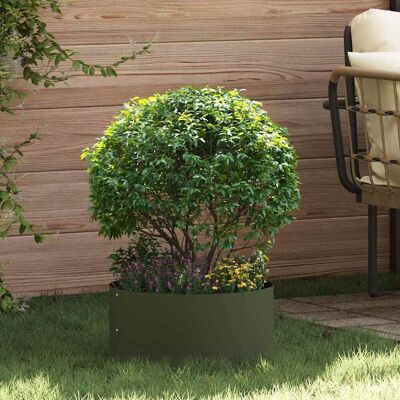 vidaXL Pflanzenring Olive Grün 40 x 40 x 20 cm Kaltgewalzter Stahl - Olivgrün vidaXL Pflanzenring Olive Grün 40 x 40 x 20 cm Kaltgewalzter Stahl - Olivgrün