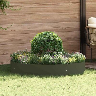 vidaXL Pflanzenring Olive Grün 120 x 120 x 20 cm Kaltgewalzter Stahl - Olivgrün vidaXL Pflanzenring Olive Grün 120 x 120 x 20 cm Kaltgewalzter Stahl - Olivgrün