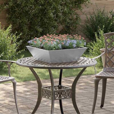 vidaXL Garten-Pflanzgefäß Silber 50 x 50 x 15 cm Verzinkter Stahl - Silber vidaXL Garten-Pflanzgefäß Silber 50 x 50 x 15 cm Verzinkter Stahl - Silber