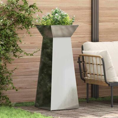 vidaXL Säulen Pflanzer Silber 40 x 40 x 100 cm - Silber vidaXL Säulen Pflanzer Silber 40 x 40 x 100 cm - Silber