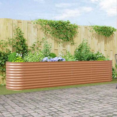 vidaXL Hochbeet Braun 400 x 80 x 81 cm Stahl - Braun vidaXL Hochbeet Braun 400 x 80 x 81 cm Stahl - Braun