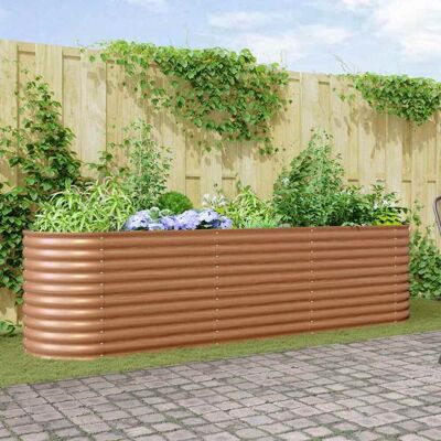 vidaXL Hochbeet Braun 320 x 80 x 81 cm Stahl - Braun vidaXL Hochbeet Braun 320 x 80 x 81 cm Stahl - Braun