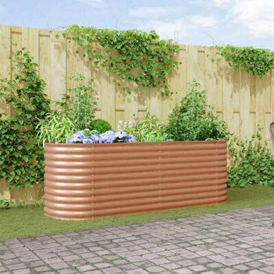 vidaXL Hochbeet Braun 240 x 80 x 81 cm Stahl - Braun vidaXL Hochbeet Braun 240 x 80 x 81 cm Stahl - Braun
