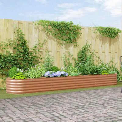 vidaXL Hochbeet Braun 400 x 80 x 44 cm Stahl - Braun vidaXL Hochbeet Braun 400 x 80 x 44 cm Stahl - Braun