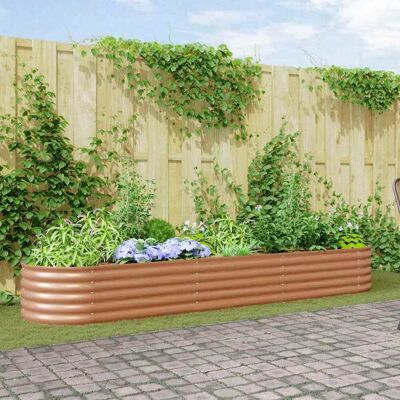 vidaXL Hochbeet Braun 320 x 80 x 44 cm Stahl - Braun vidaXL Hochbeet Braun 320 x 80 x 44 cm Stahl - Braun