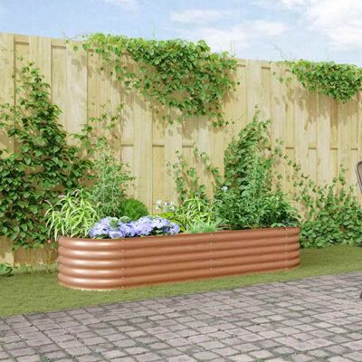 vidaXL Hochbeet Braun 240 x 80 x 44 cm Stahl - Braun vidaXL Hochbeet Braun 240 x 80 x 44 cm Stahl - Braun