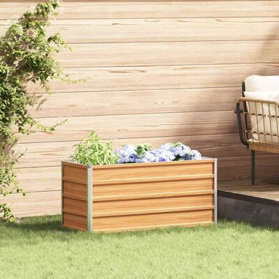 vidaXL Hochbeet Hellbraun 100 x 40 x 45 cm Verzinkter Stahl - Braun vidaXL Hochbeet Hellbraun 100 x 40 x 45 cm Verzinkter Stahl - Braun