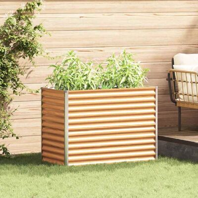 vidaXL Hochbeet Hellbraun 98 x 50 x 68 cm Verzinkter Stahl - Braun vidaXL Hochbeet Hellbraun 98 x 50 x 68 cm Verzinkter Stahl - Braun