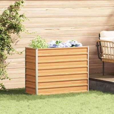 vidaXL Hochbeet Hellbraun 100 x 40 x 77 cm Verzinkter Stahl - Braun vidaXL Hochbeet Hellbraun 100 x 40 x 77 cm Verzinkter Stahl - Braun