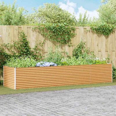 vidaXL Hochbeet Hellbraun 390 x 100 x 68 cm Verzinkter Stahl - Braun vidaXL Hochbeet Hellbraun 390 x 100 x 68 cm Verzinkter Stahl - Braun